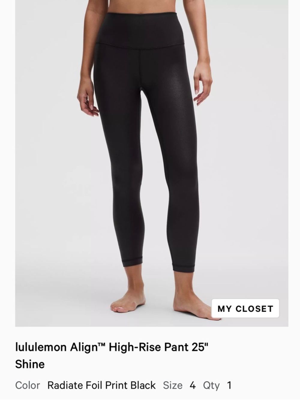 Lululemon Align High-Rise 25" Shine Leggings - Black